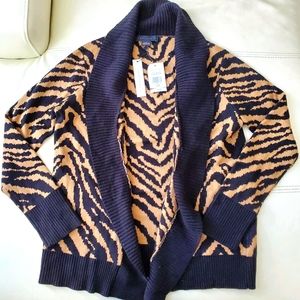 NWT Sanctuary black and tan animal print cardigan